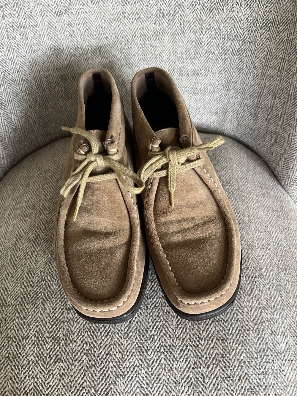 Hush Puppies Men’s Tan Suede Moc Toe Chukka Shoes Size 7 M